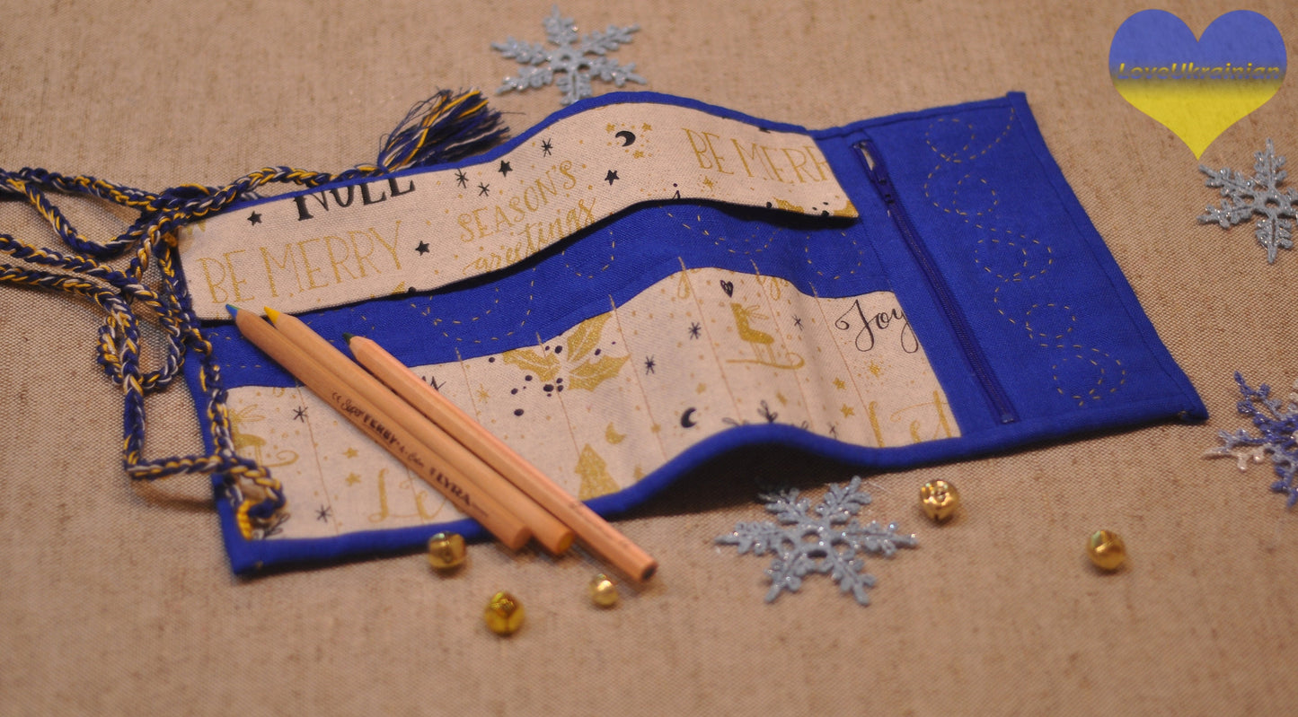 Pen roll case, stiftemäppchen, roll up pencil case, stockmar pencil holder, pencil roll, pencil holder, pencil case, artist pencil case