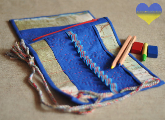Crayon storage, crayon holder roll, crayon roll up, crayon caddy, Stockmar crayon roll, Waldorf crayon case, crayon holder